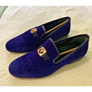 Stacey Adams Valet Slip On Men's Loafers Blue Dress Shoes Size 11 Tuxedo Formal